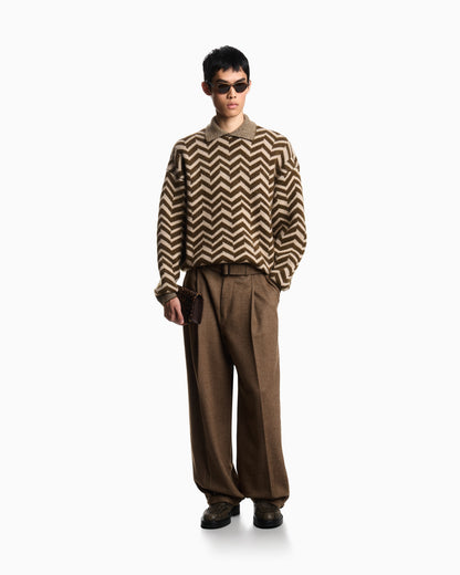 Emporio Armani Jacquard wool-blend jumper with a chevron motif