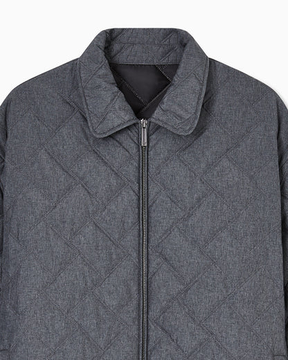 Emporio Armani Quilted nylon blouson with an all-over check micro print