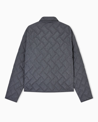 Emporio Armani Quilted nylon blouson with an all-over check micro print