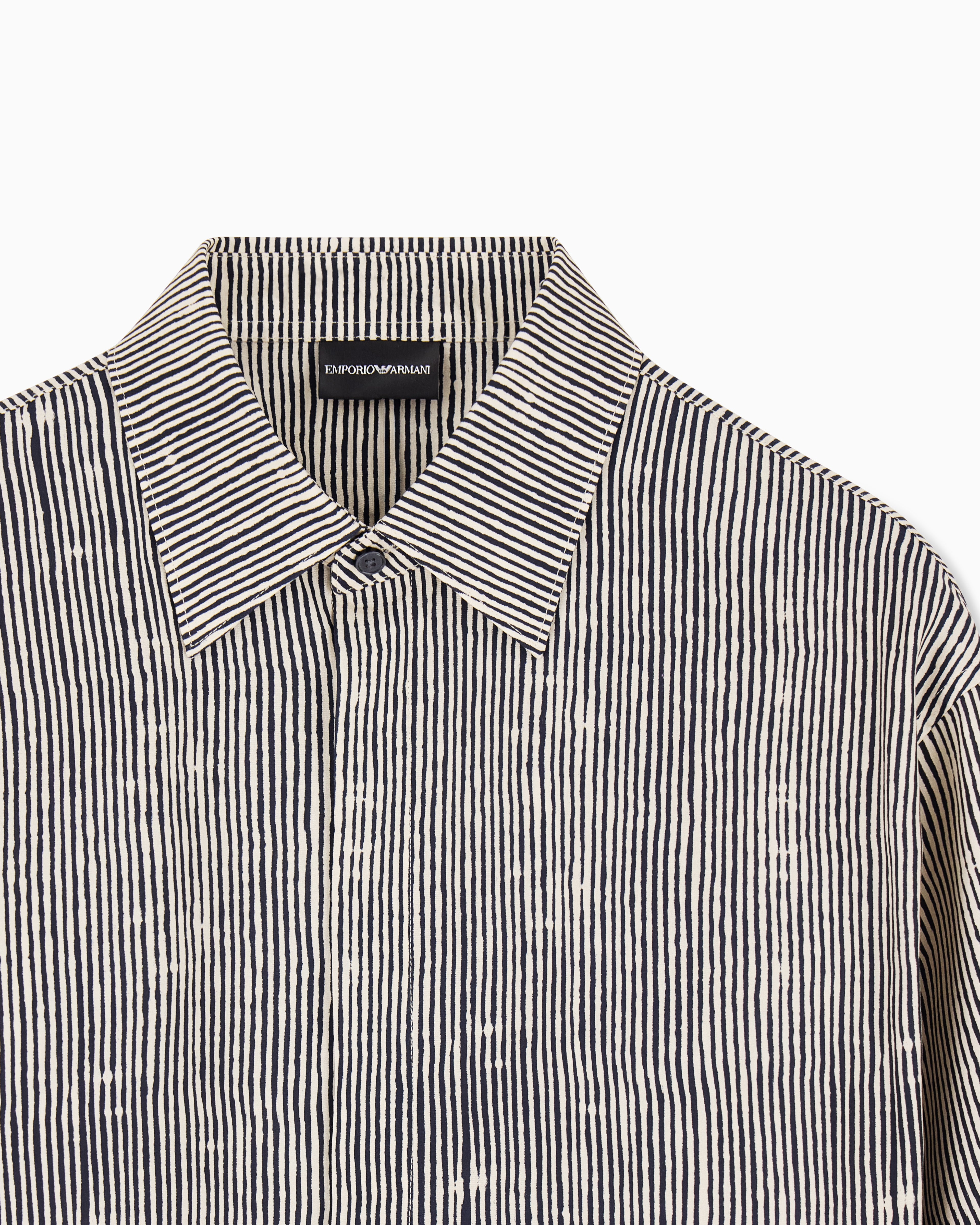 Emporio Armani Comfort-fit all-over print Lyocell-blend shirt