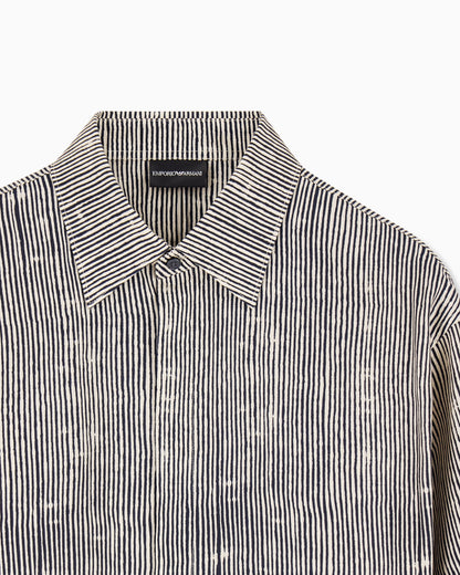 Emporio Armani Comfort-fit all-over print Lyocell-blend shirt