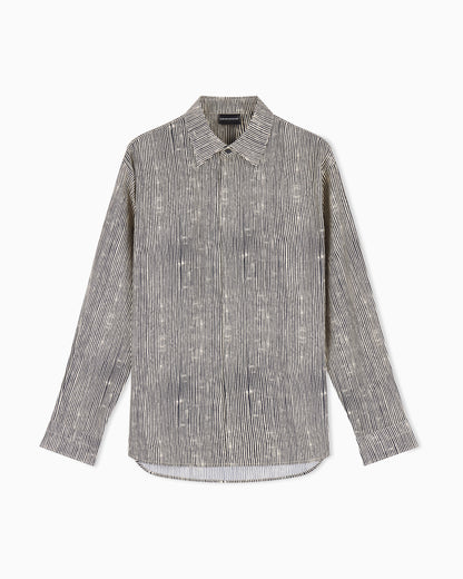 Emporio Armani Comfort-fit all-over print Lyocell-blend shirt