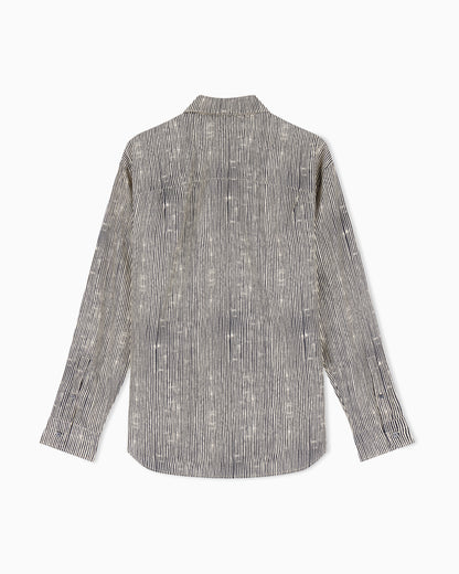 Emporio Armani Comfort-fit all-over print Lyocell-blend shirt