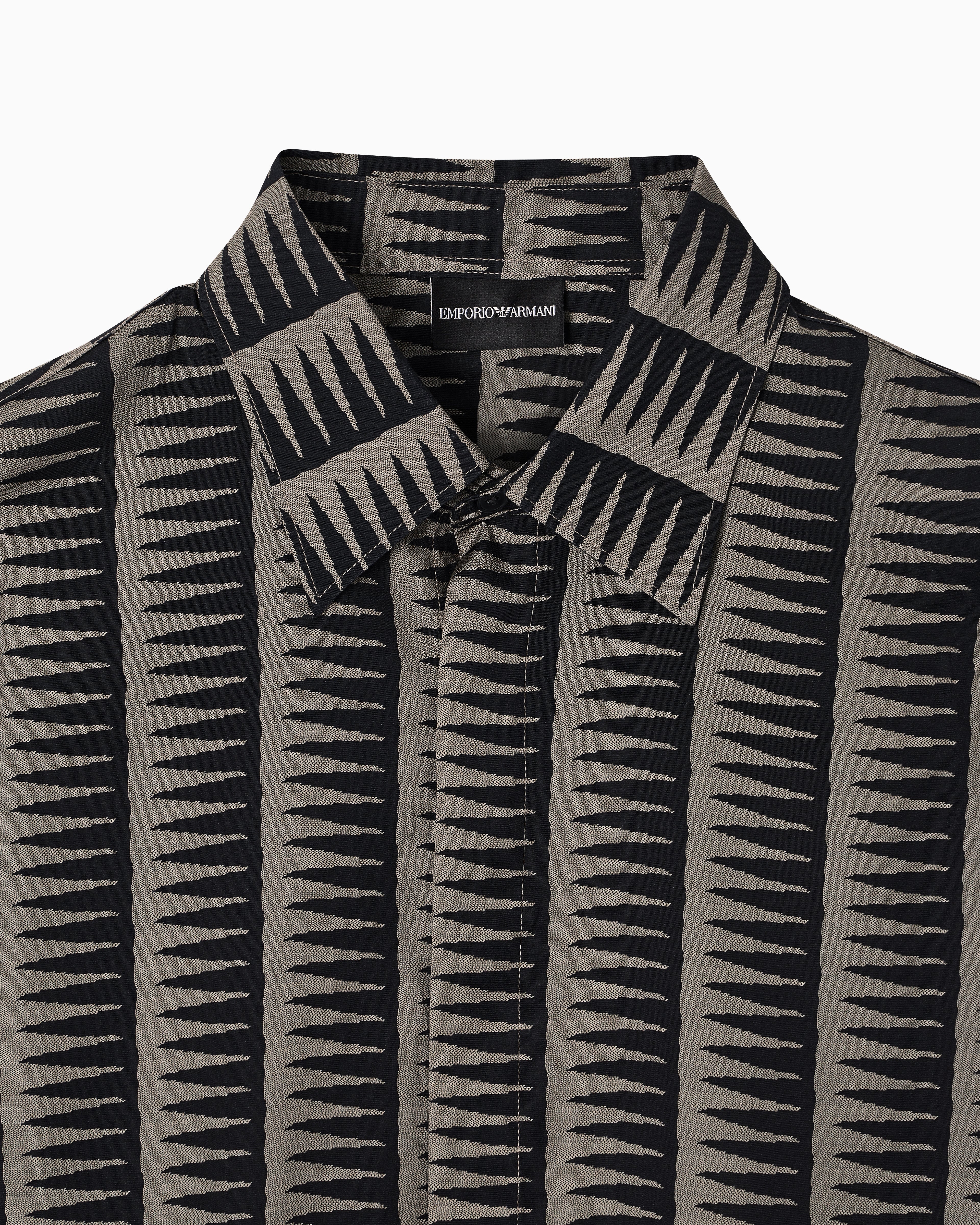 Emporio Armani Comfort-fit all-over print Lyocell-blend shirt