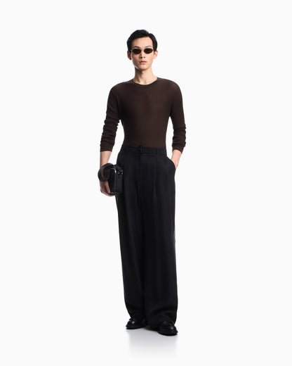 Emporio Armani Lyocell-blend jumper in a tuck stitch