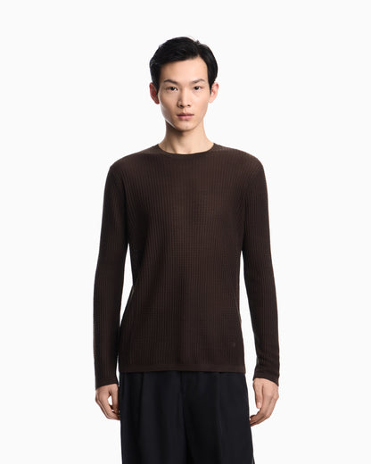 Emporio Armani Lyocell-blend jumper in a tuck stitch