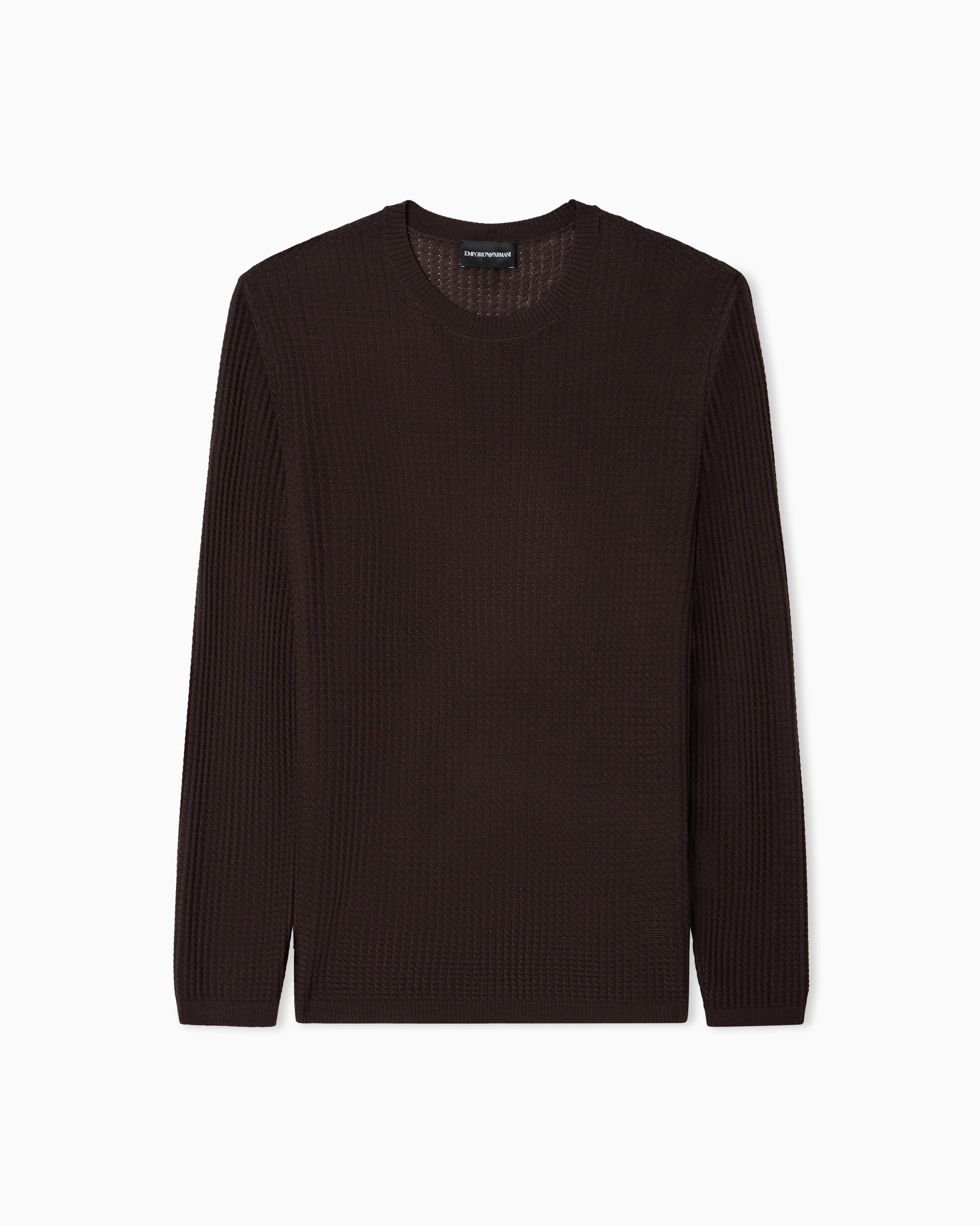 Emporio Armani Lyocell-blend jumper in a tuck stitch