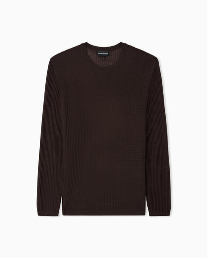 Emporio Armani Lyocell-blend jumper in a tuck stitch
