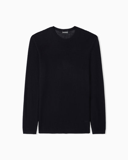 Emporio Armani Lyocell-blend jumper in a tuck stitch