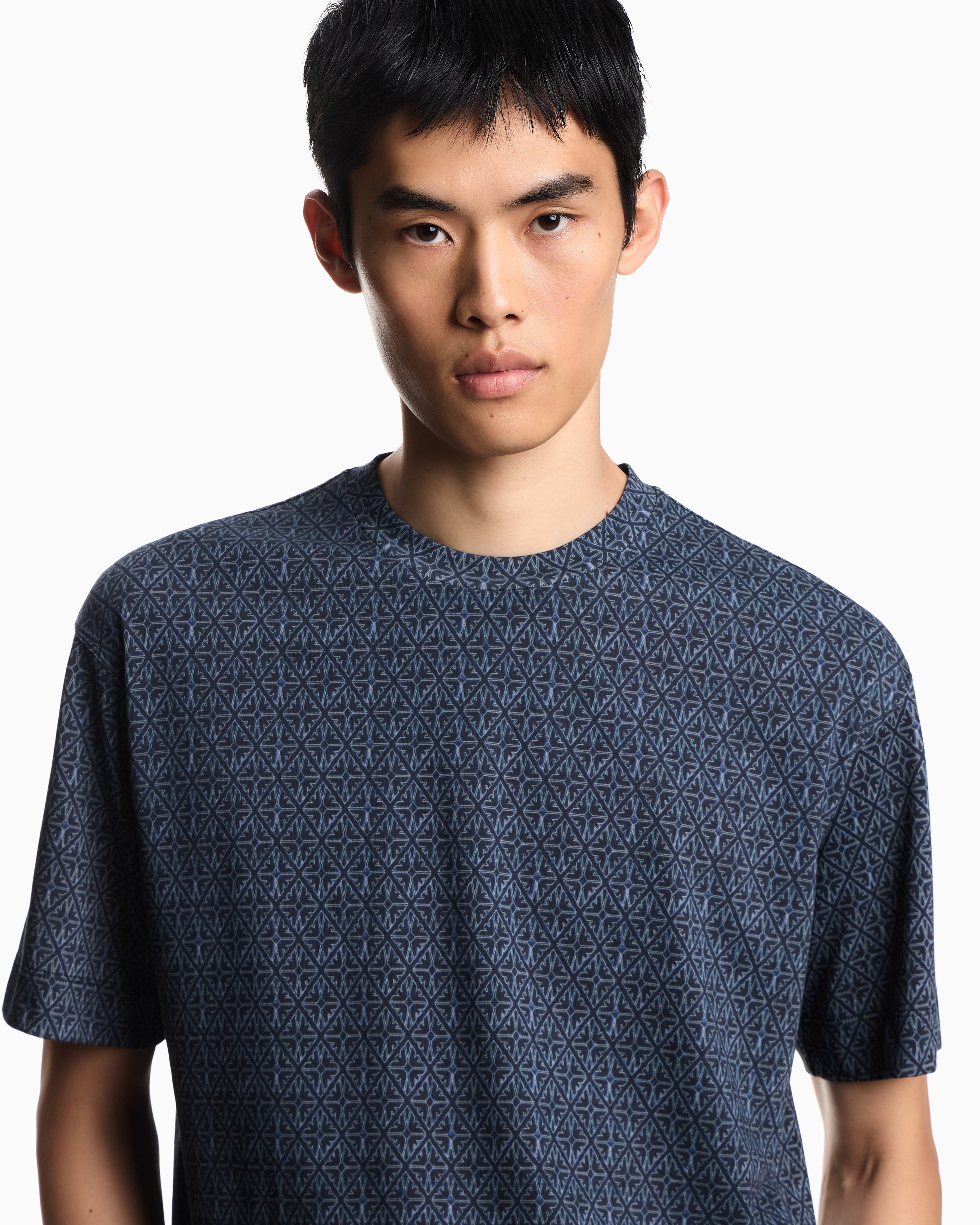 Emporio Armani ASV jersey T-shirt with majolica-effect print