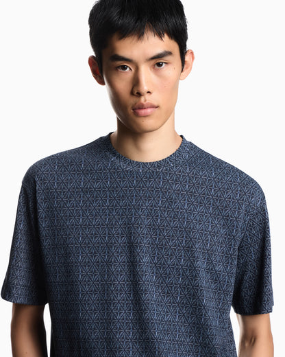 Emporio Armani ASV jersey T-shirt with majolica-effect print