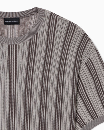 Emporio Armani Ribbed Lyocell-blend jumper with jacquard pattern