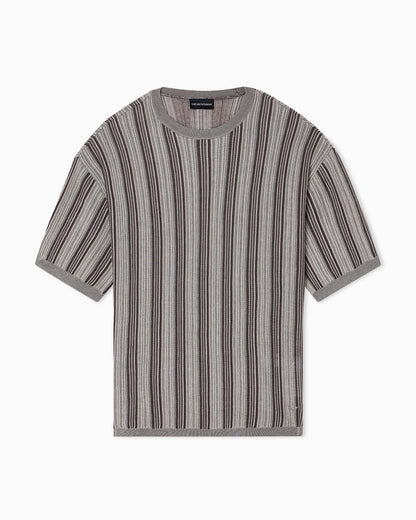 Emporio Armani Ribbed Lyocell-blend jumper with jacquard pattern