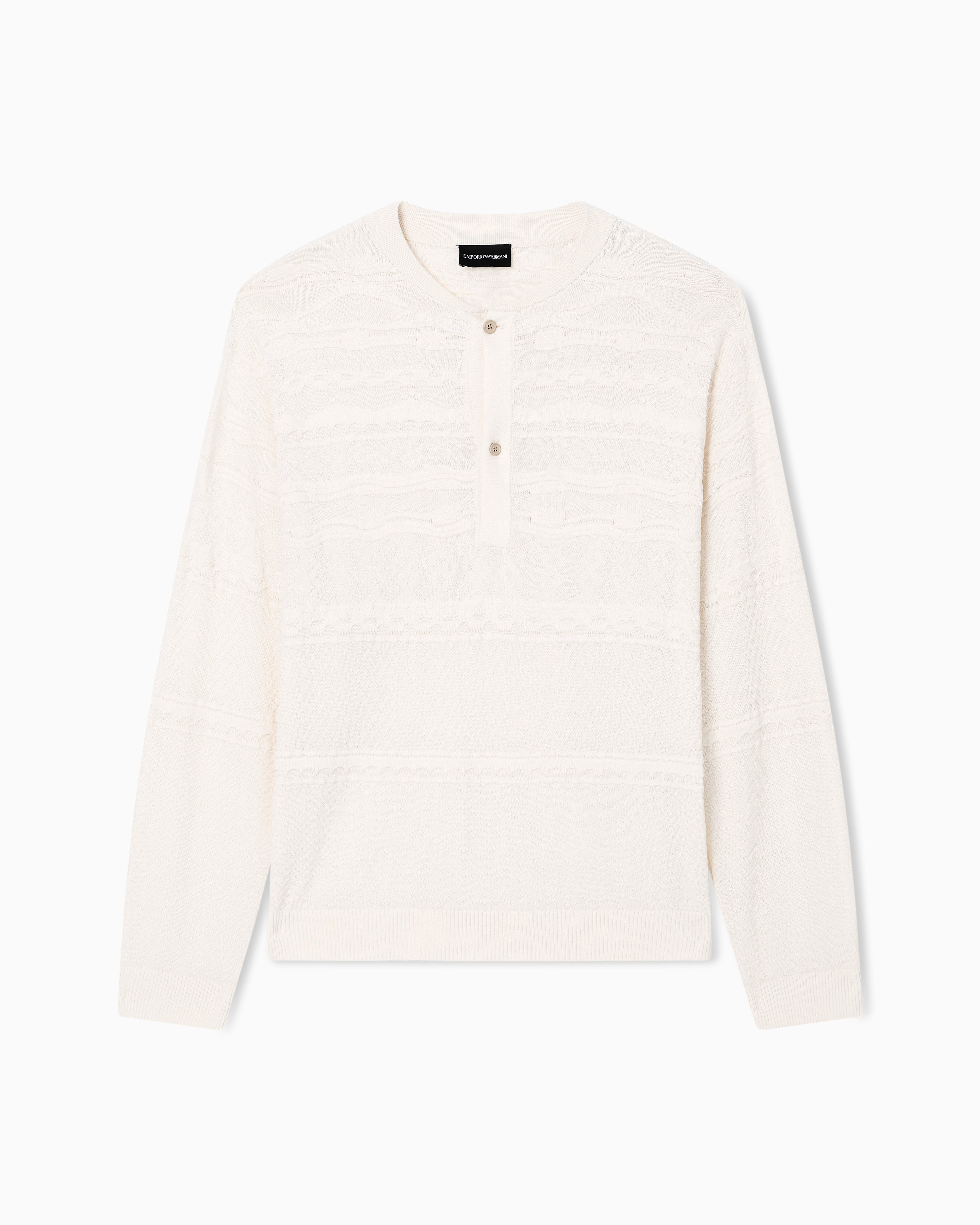 Emporio Armani Lyocell-blend, Henley neckline jumper