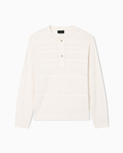 Emporio Armani Lyocell-blend, Henley neckline jumper