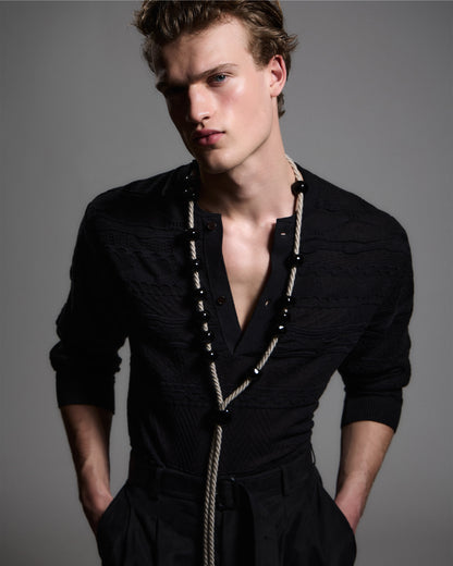 Emporio Armani Lyocell-blend, Henley neckline jumper