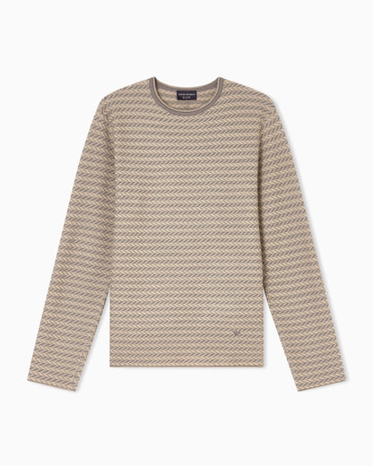 Emporio Armani Icon virgin-wool jumper with a two-tone chevron motif