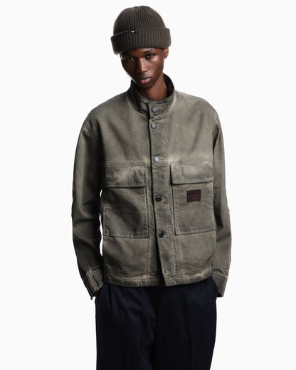 Emporio Armani Garment-dyed, dirty-wash stretch-denim jacket