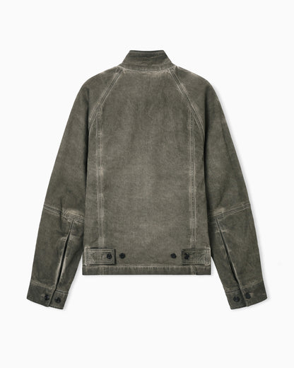 Emporio Armani Garment-dyed, dirty-wash stretch-denim jacket