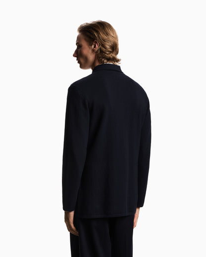 Emporio Armani Plain-knit virgin-wool jacket