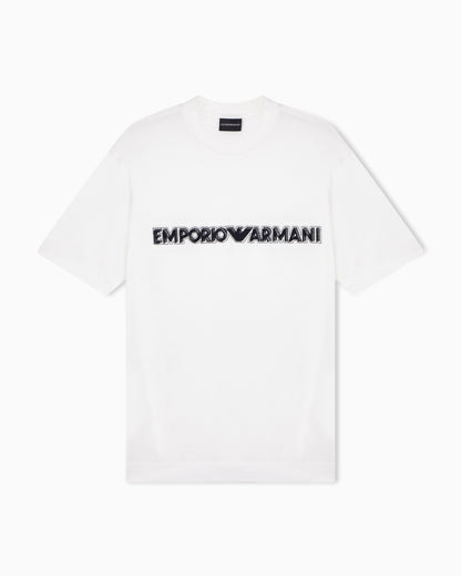 Emporio Armani Lyocell blend jersey T-shirt with soft-touch embossed logo