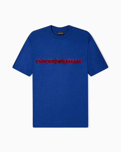 Emporio Armani Lyocell blend jersey T-shirt with soft-touch embossed logo