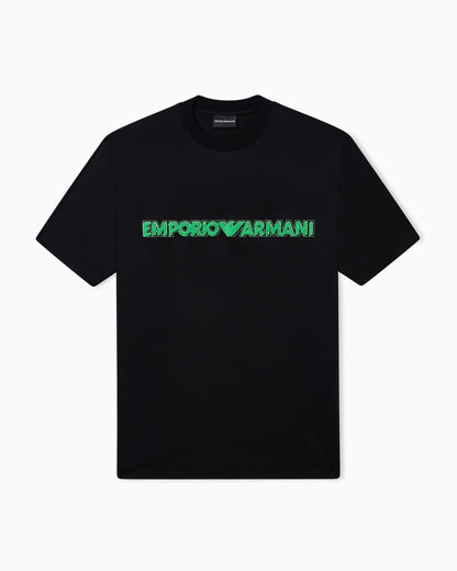Emporio Armani Lyocell blend jersey T-shirt with soft-touch embossed logo