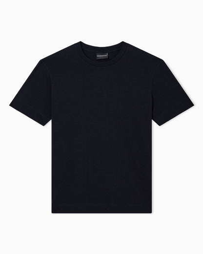Emporio Armani Slim-fit T-shirt in all-over micro-eagle jacquard jersey
