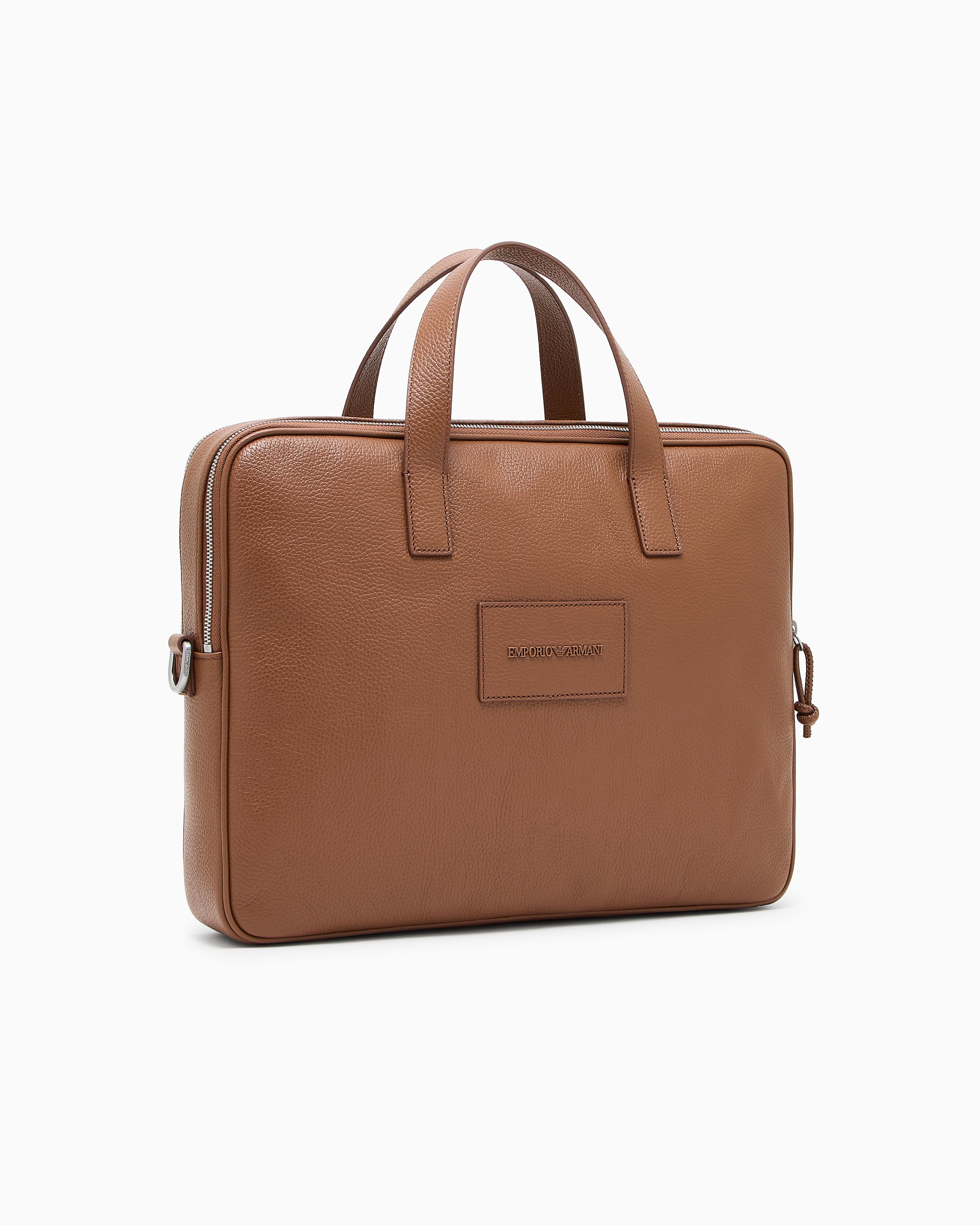Emporio Armani business bag in tumbled leather