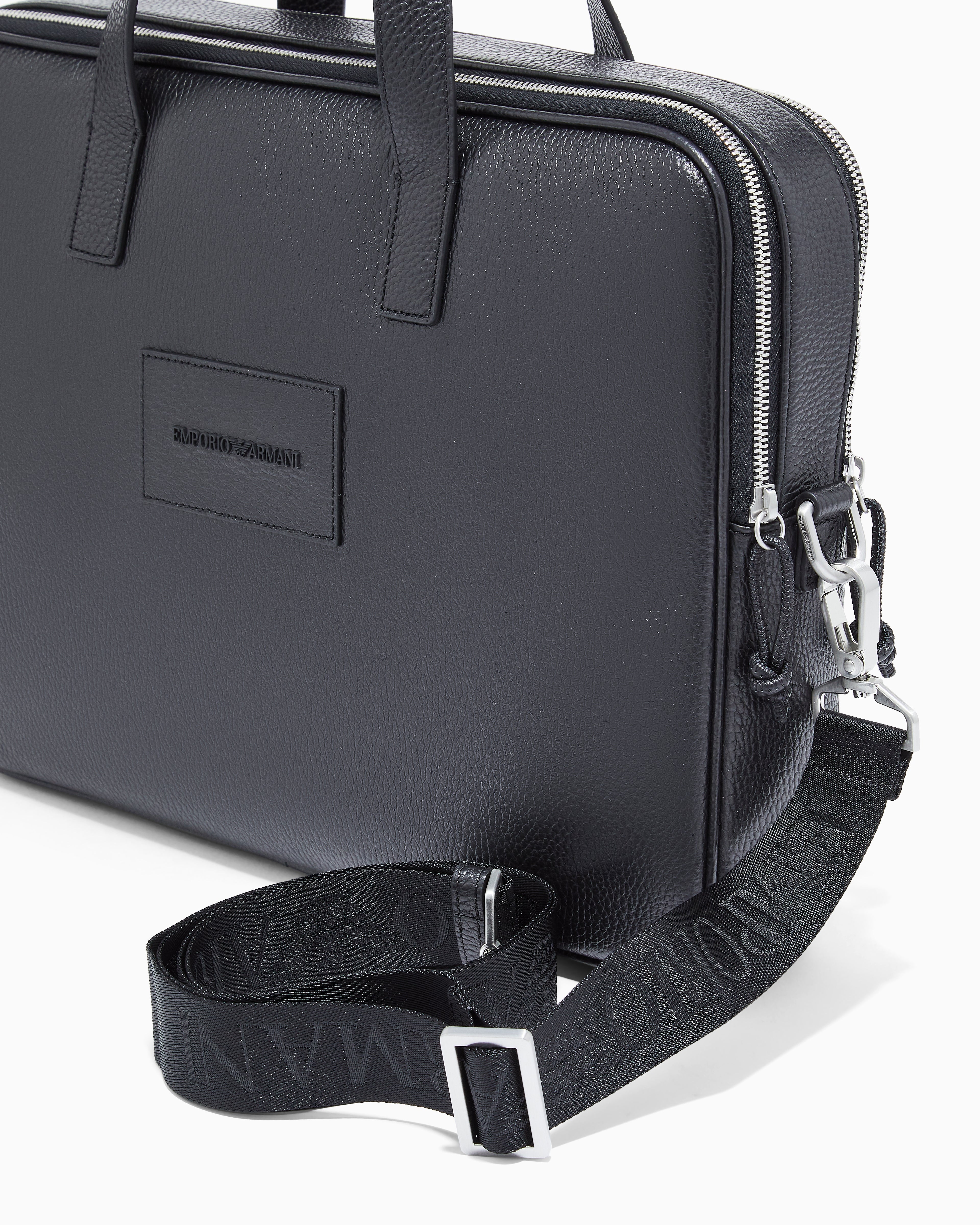 Emporio Armani business bag in tumbled leather
