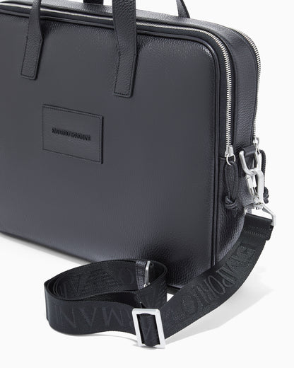 Emporio Armani business bag in tumbled leather