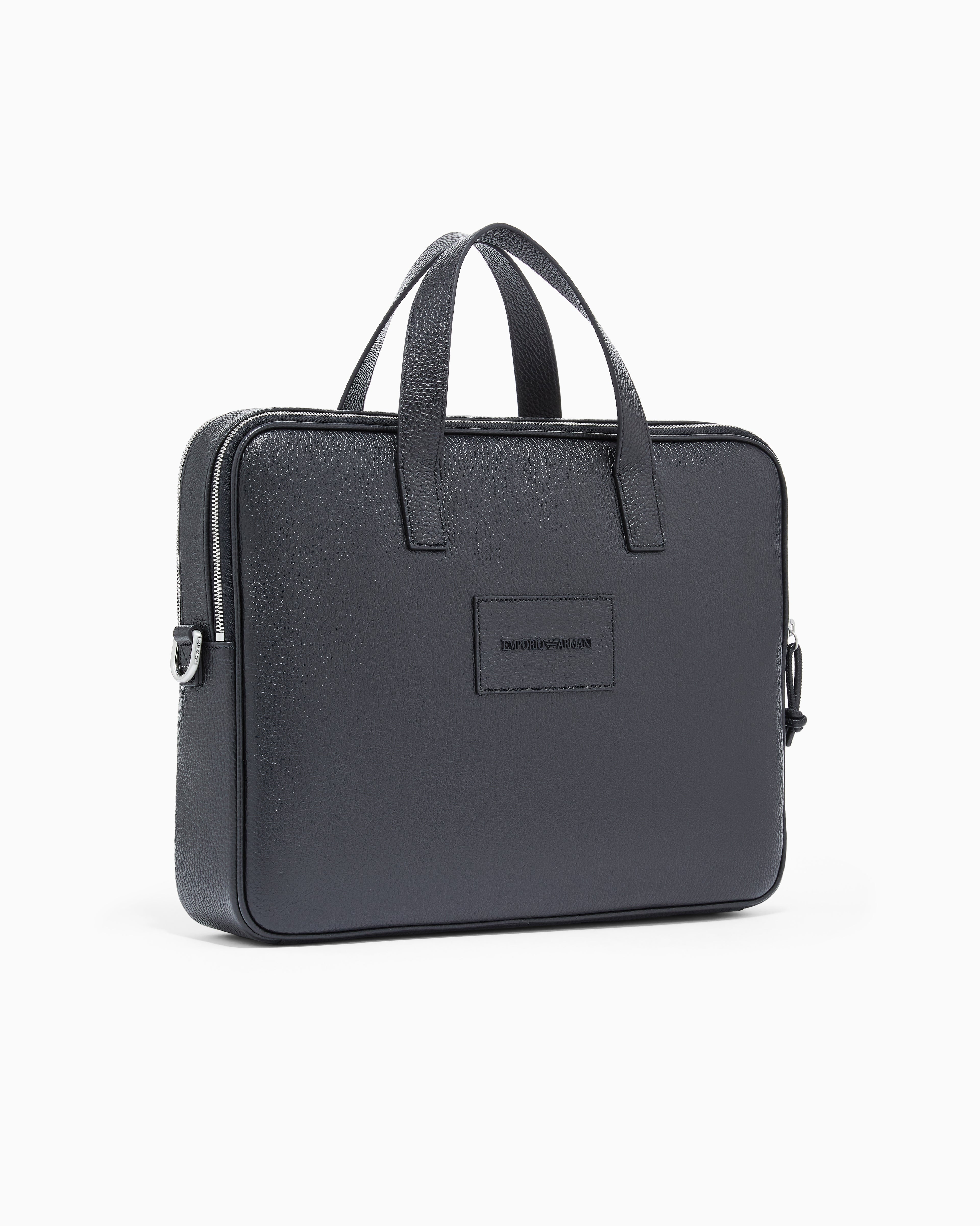 Emporio Armani business bag in tumbled leather