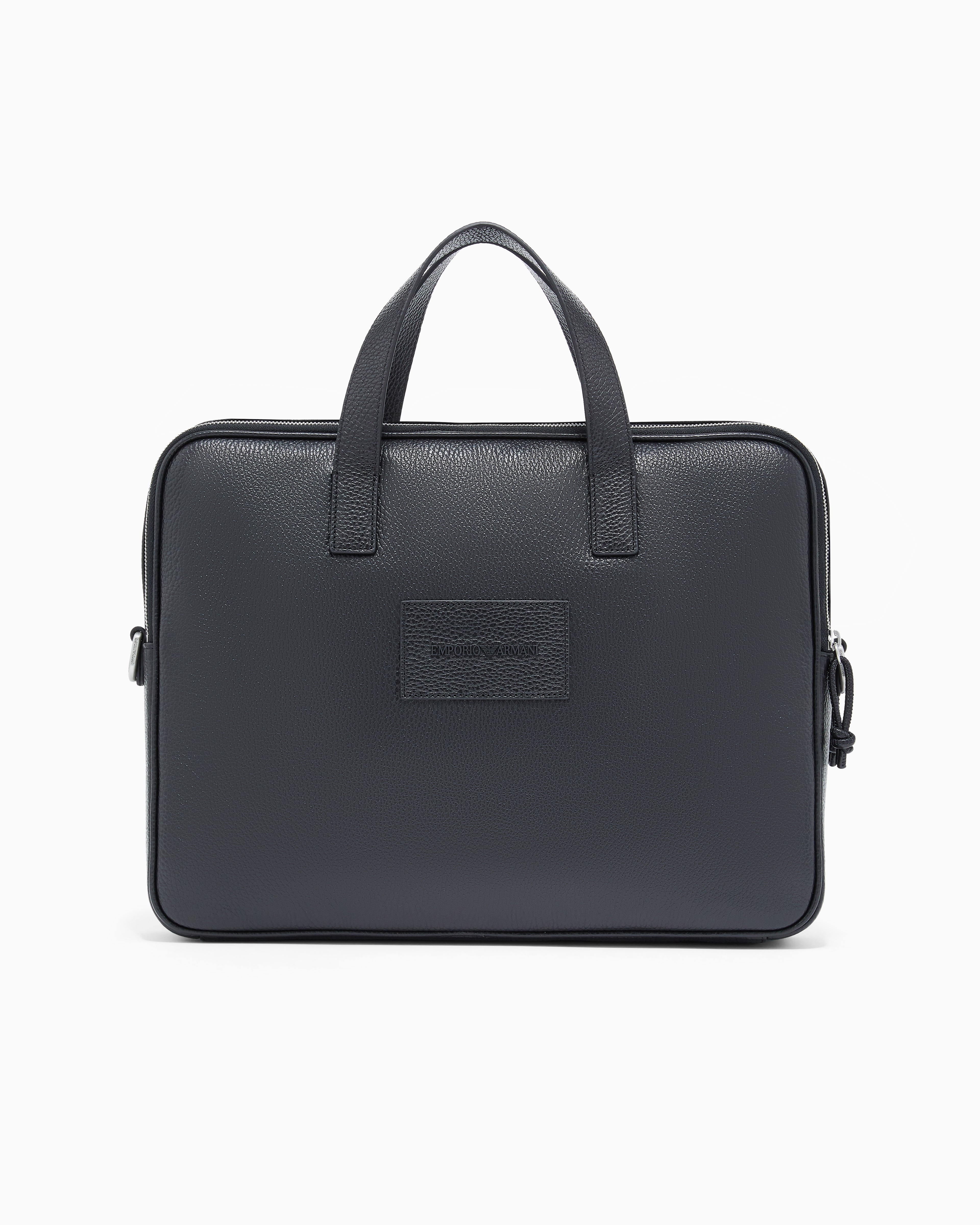 Emporio Armani business bag in tumbled leather