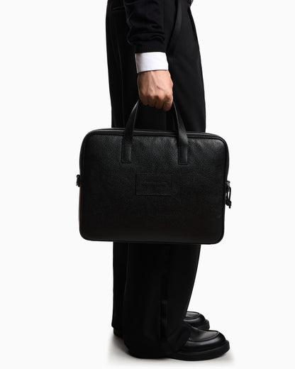 Emporio Armani business bag in tumbled leather