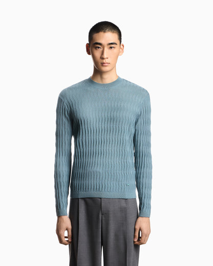 Emporio Armani Textured virgin wool jumper