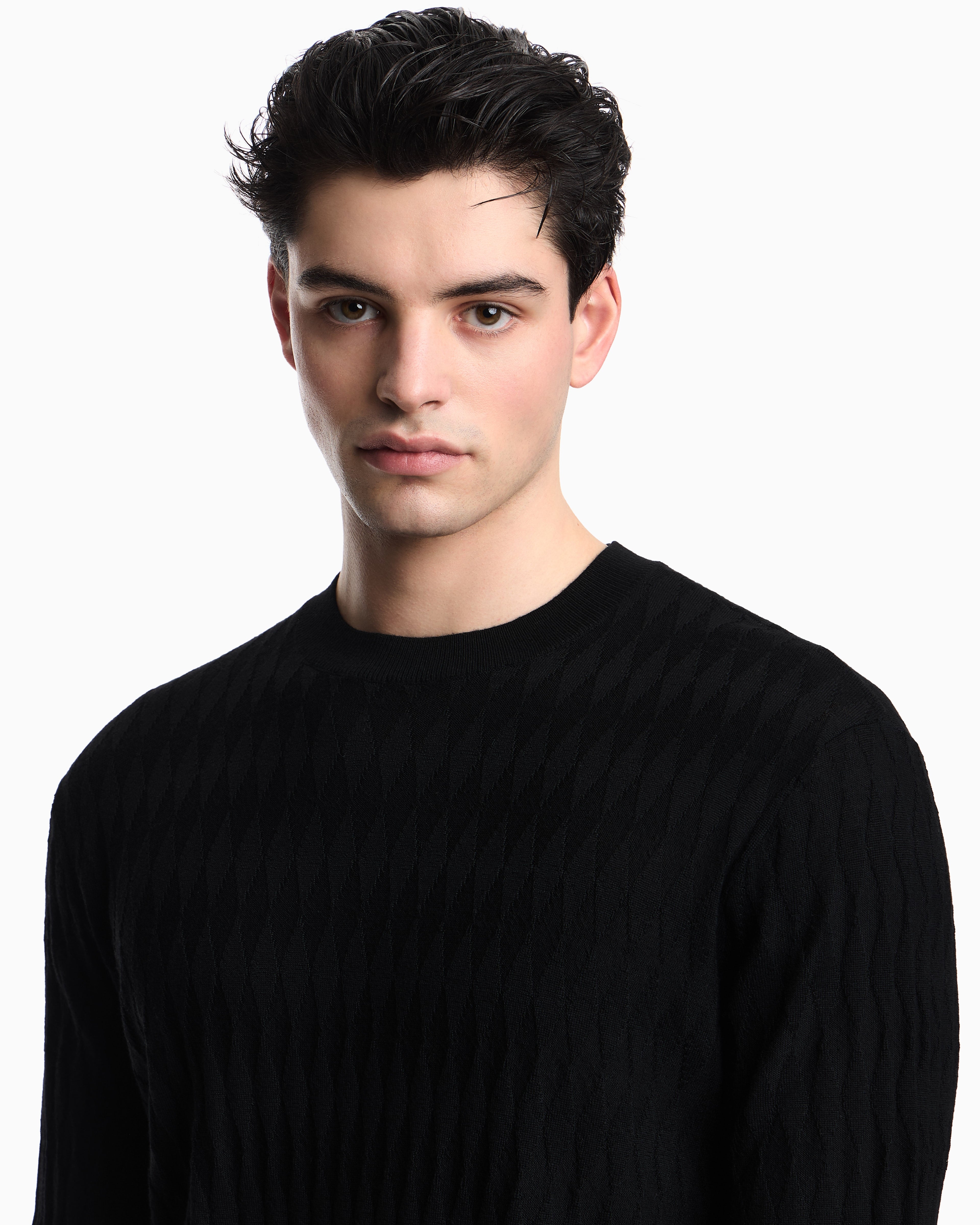 Emporio Armani Textured virgin wool jumper