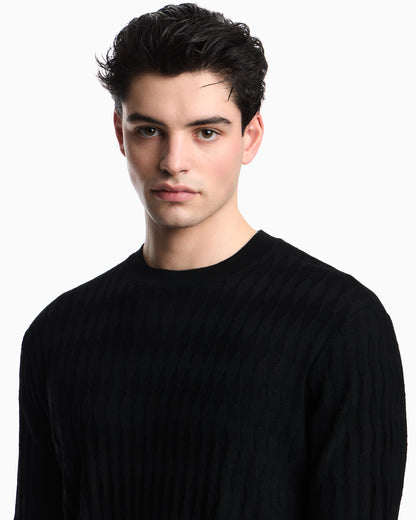 Emporio Armani Textured virgin wool jumper