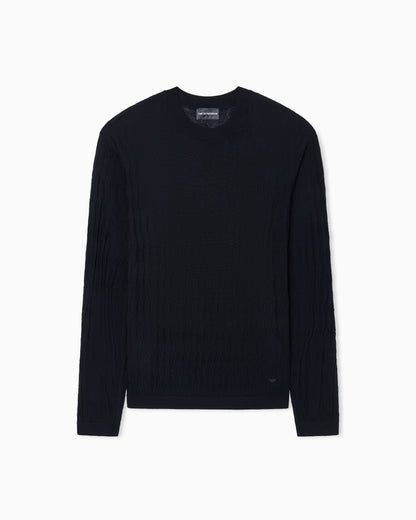 Emporio Armani Textured virgin wool jumper