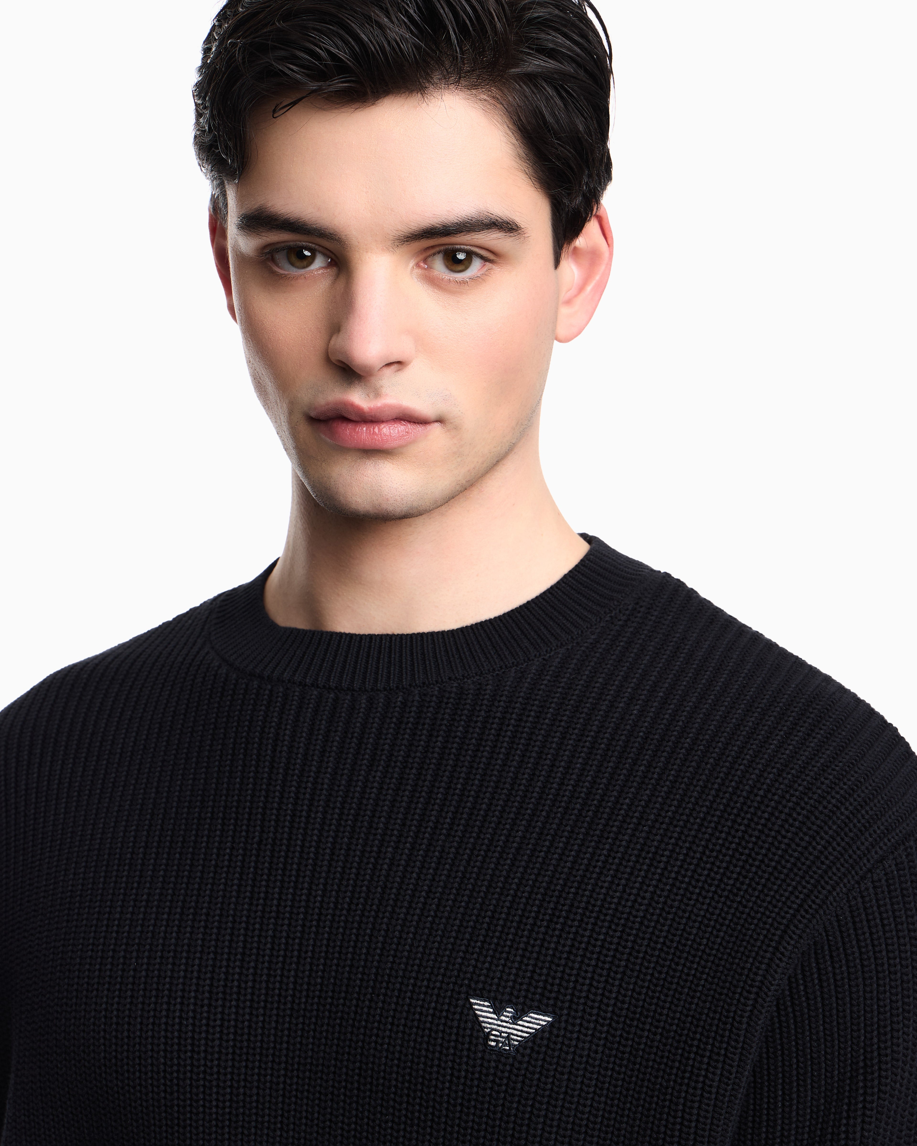 Emporio Armani Half fisherman’s rib knit jumper