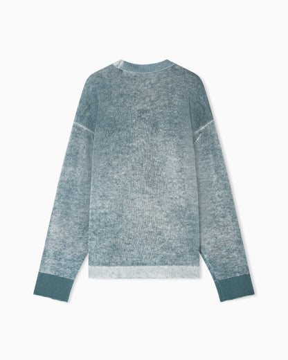 Emporio Armani Printed, plain-knit virgin wool jumper