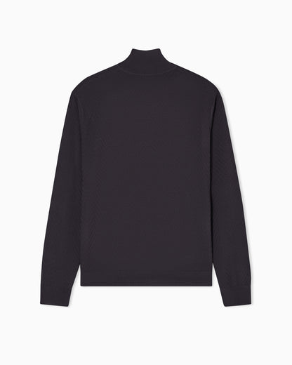 Emporio Armani Icon viscose blend chevron full-zip cardigan