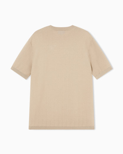 Emporio Armani Icon viscose-blend chevron-stitch jumper