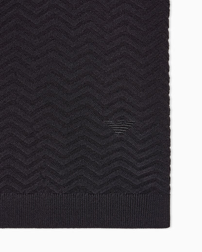 Emporio Armani Icon viscose-blend chevron-stitch jumper