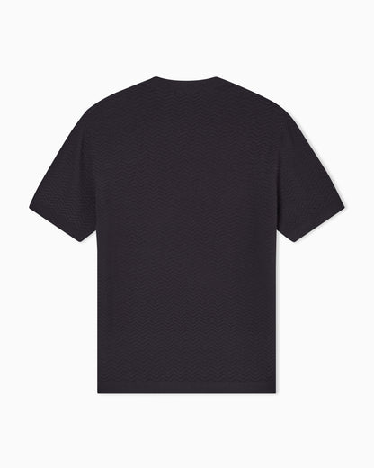 Emporio Armani Icon viscose-blend chevron-stitch jumper