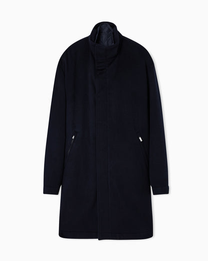 Emporio Armani 2-in-1 full-zip coat in pure combed cashmere