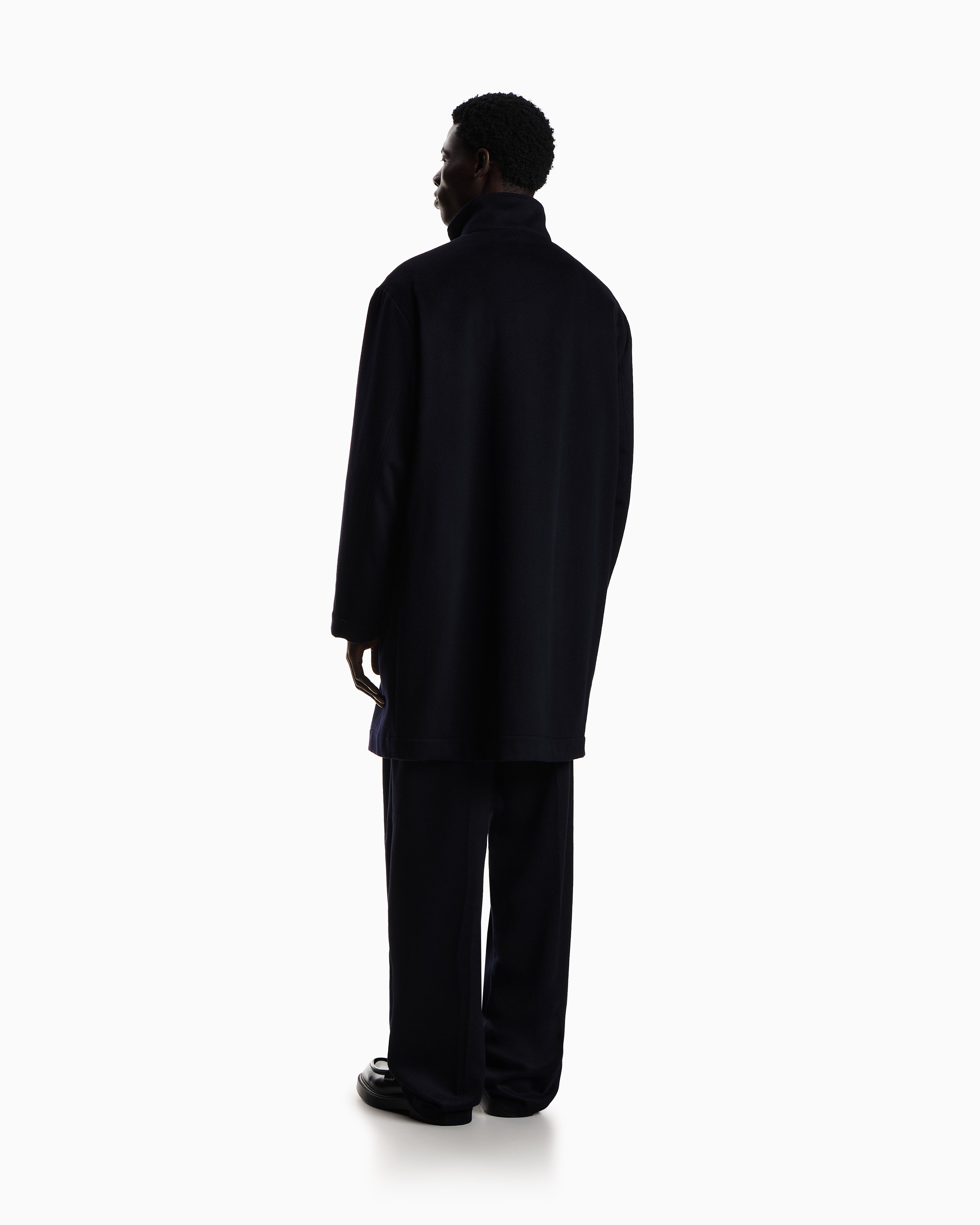 Emporio Armani 2-in-1 full-zip coat in pure combed cashmere