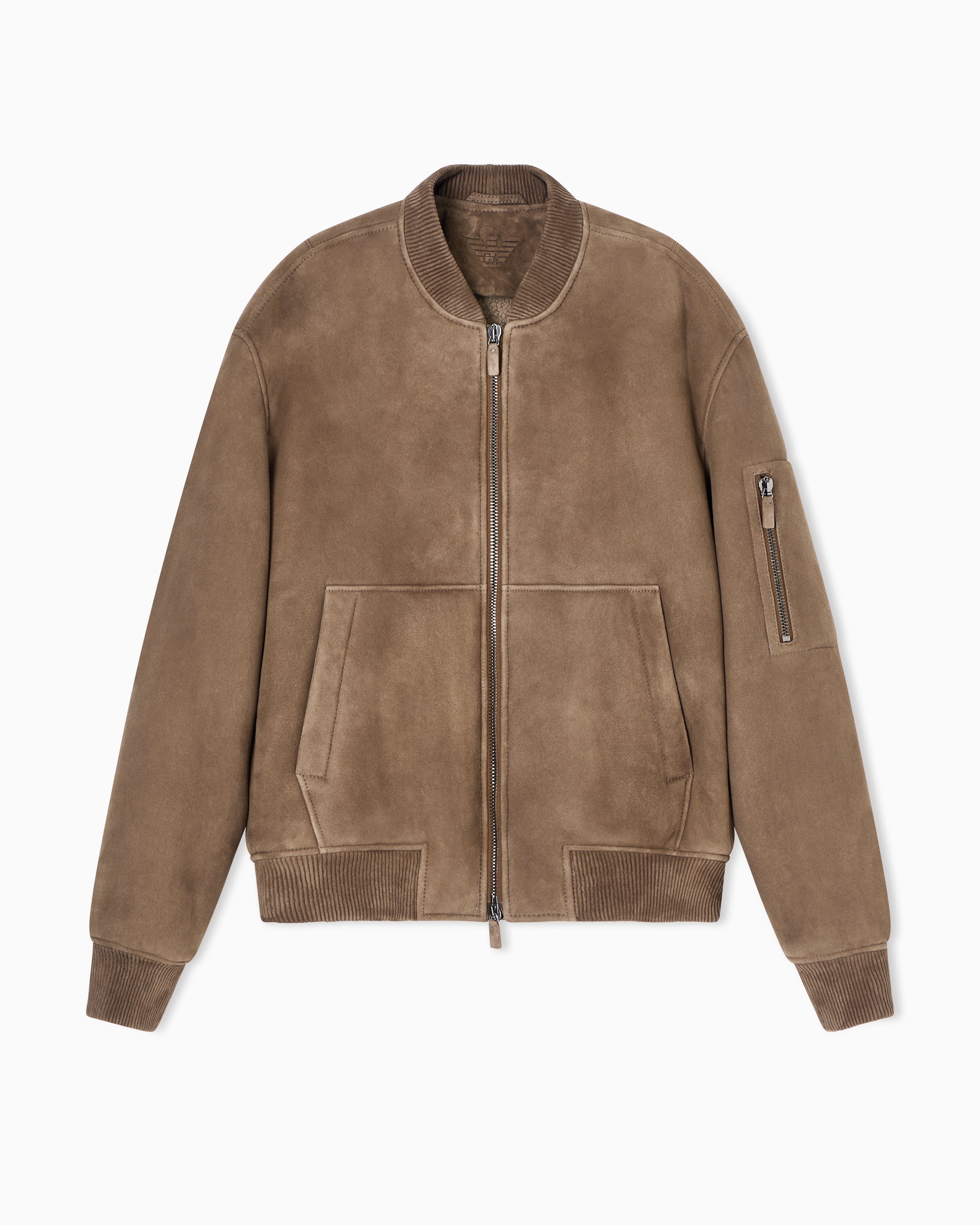 Emporio Armani Icon Merino lamb suede shearling blouson