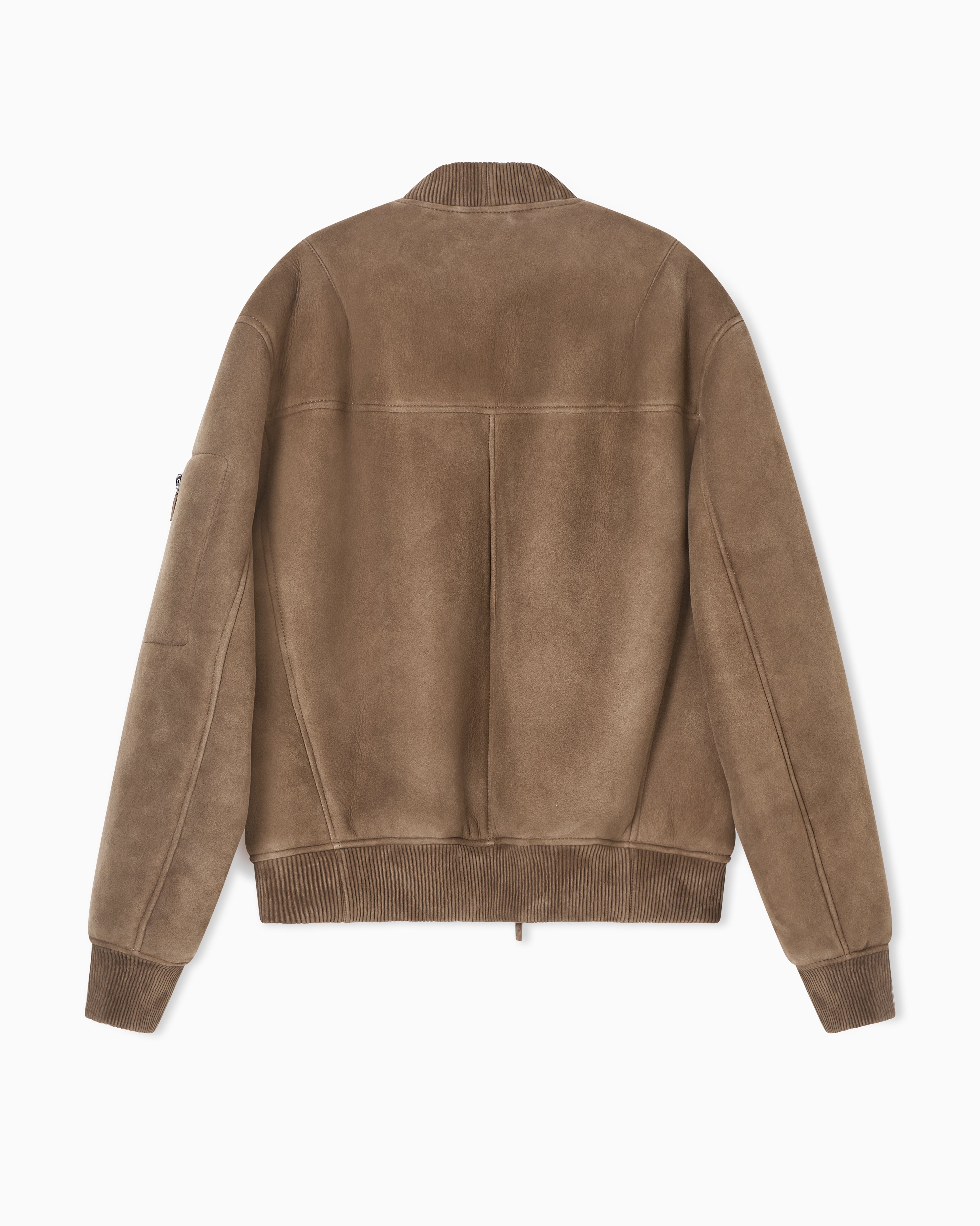 Emporio Armani Icon Merino lamb suede shearling blouson