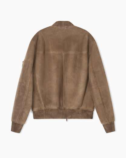 Emporio Armani Icon Merino lamb suede shearling blouson