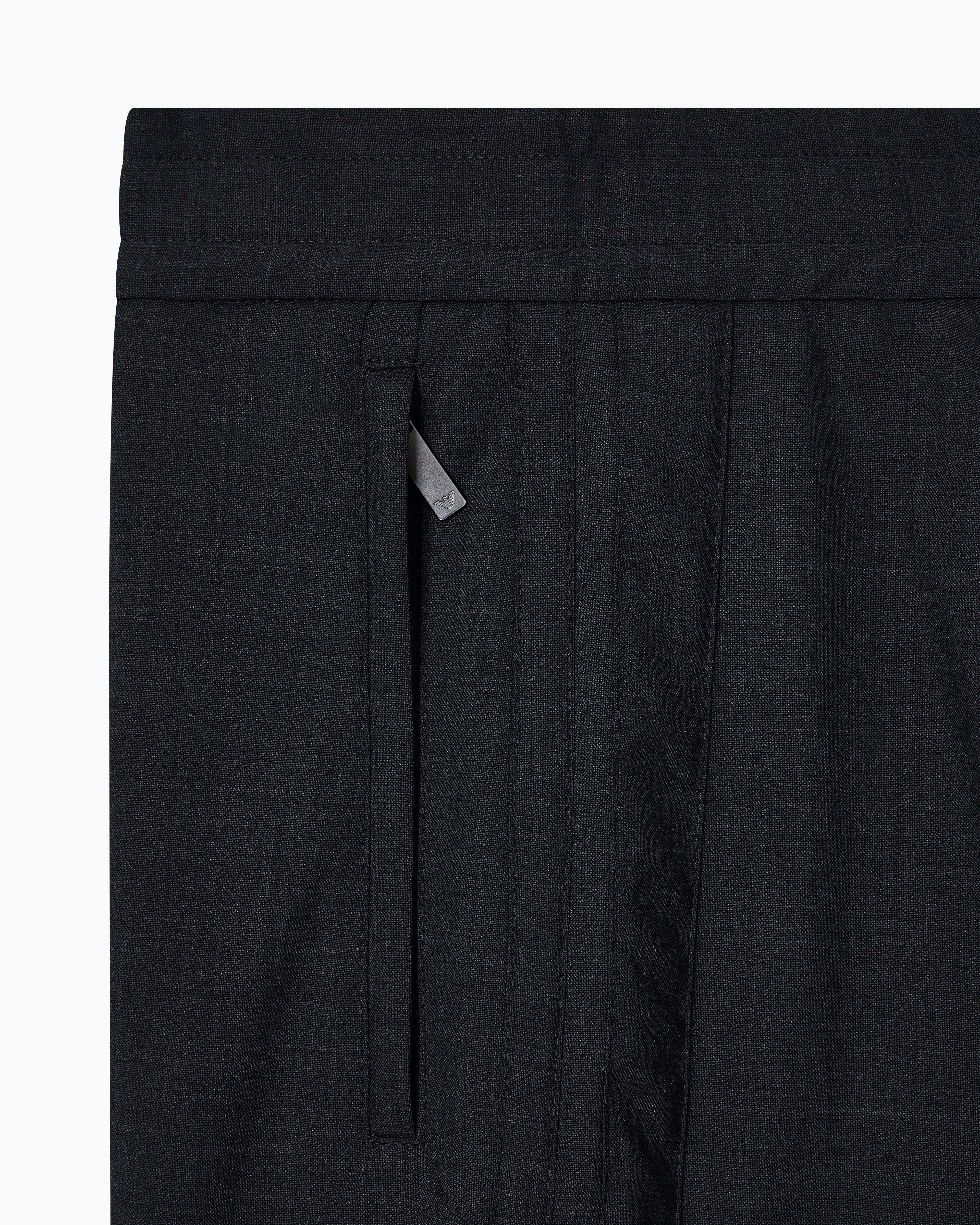 Emporio Armani Wool blend stretch canvas trousers